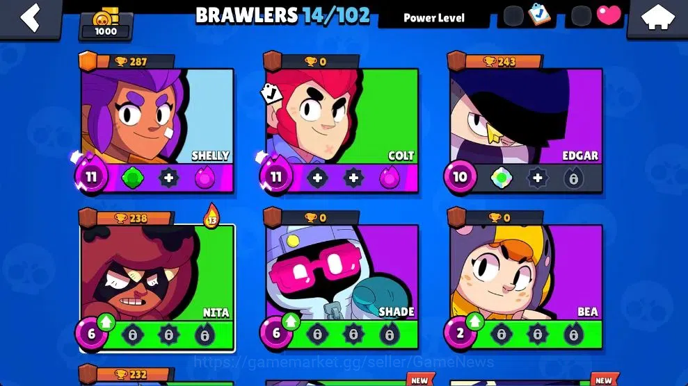 Brawl Stars Accounts 1000 Trophy|14 Brawlers 2 Max Lv [Colt,Shelly]|2 E image 4