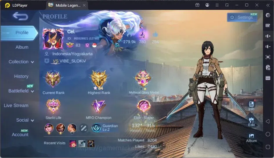 Mobile Legends: Bang Bang Accounts Global|Hero 132|Skin 315|Renowned|Collector Natali image 19