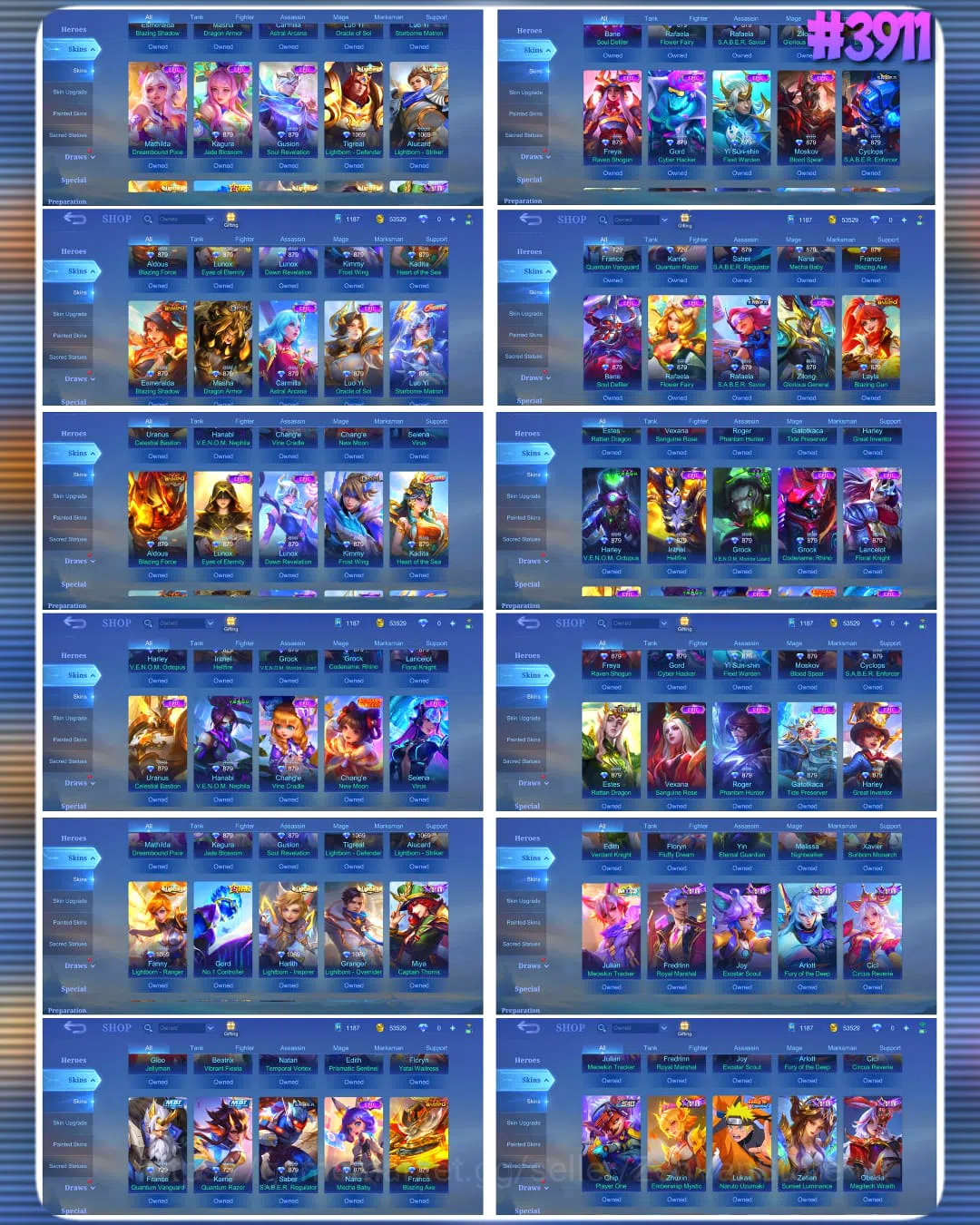 Mobile Legends: Bang Bang Accounts #3911 | 508 Skins | Legend Jhonson | Collector Xav image 2