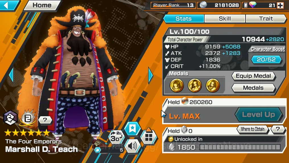 One Piece Bounty Rush Accounts Global|3EX 1MAX|The4Emperor Teach,BMO Kaido,GP New image 5
