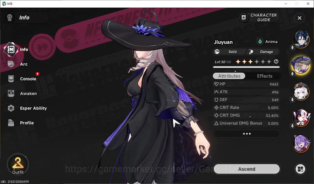 Neverness to Everness Accounts GLOBAL SEA|HL 39|TL 20|7 SSR Chaos,Lacrimosa,Jiuyu image 5