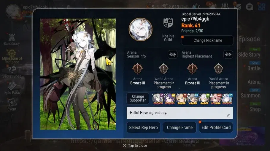 Epic Seven Accounts GLOBAL Unverif|New Era|6 ML(Salome,Straze,Belian)+ image 2