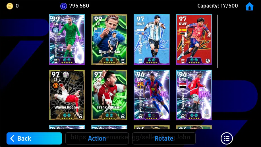 eFootball Accounts Others Mobile|PW 3174|Gianluigi Donnarumma ShowT,Diego Forlan Epic,Frank Rijkaard Epic,Eden Hazard 1