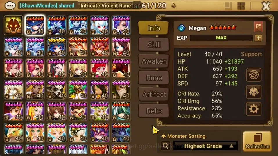 Summoners War: Sky Arena Accounts GLOBAL Lv 63|1 LD [Xiana]|8 Total NB5[Teshar,Feng  image 10