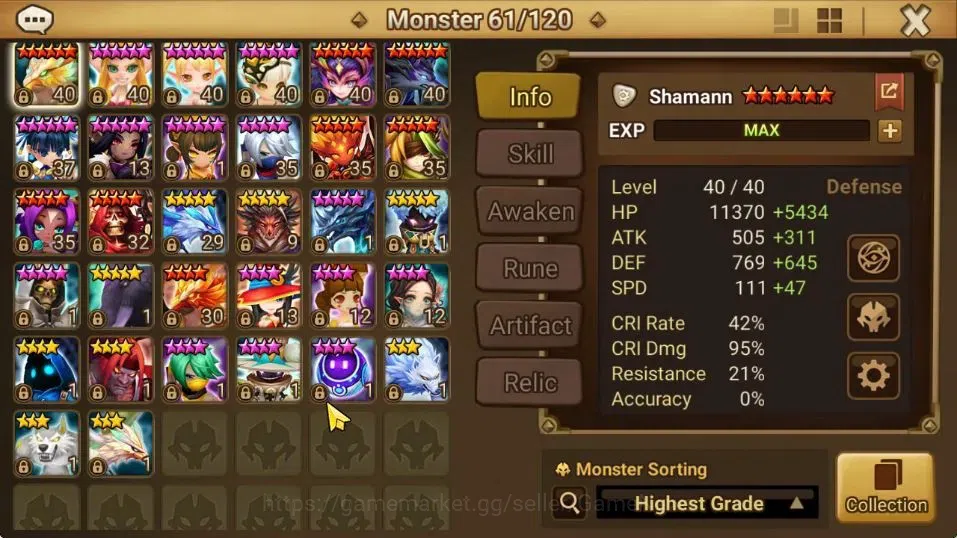 Summoners War: Sky Arena Accounts GLOBAL Lv 63|1 LD [Xiana]|8 Total NB5[Teshar,Feng  image 11