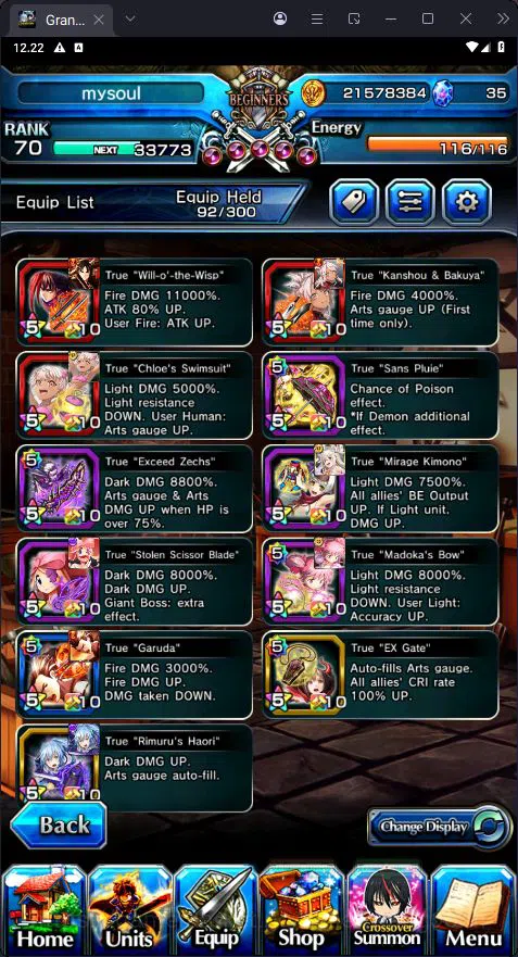 Grand Summoners Accounts [GLOBAL] Rank 70 | 11 Ascend | DE Berwick | Summer image 2