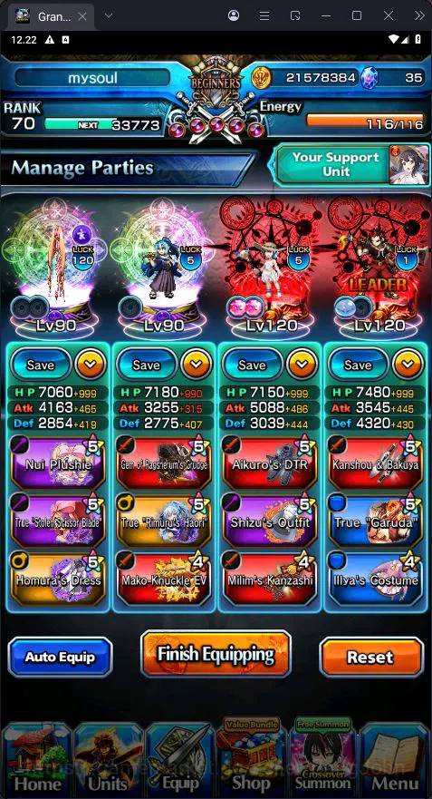 Grand Summoners Accounts [GLOBAL] Rank 70 | 11 Ascend | DE Berwick | Summer image 4