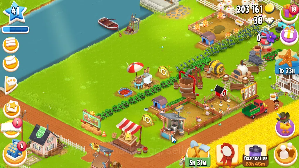 Hay Day Accounts Level 41 | Barn Storage 1100 + Silo Storage 650 | 203k Coins, 38 Diamonds |CN ON|Log Supercell ID|Take 4