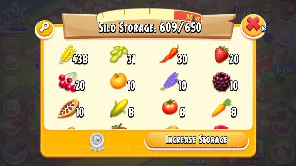 Hay Day Accounts Level 41 | Barn Storage 1100 + Silo Storage 650 | 203k Coins, 38 Diamonds |CN ON|Log Supercell ID|Take 8