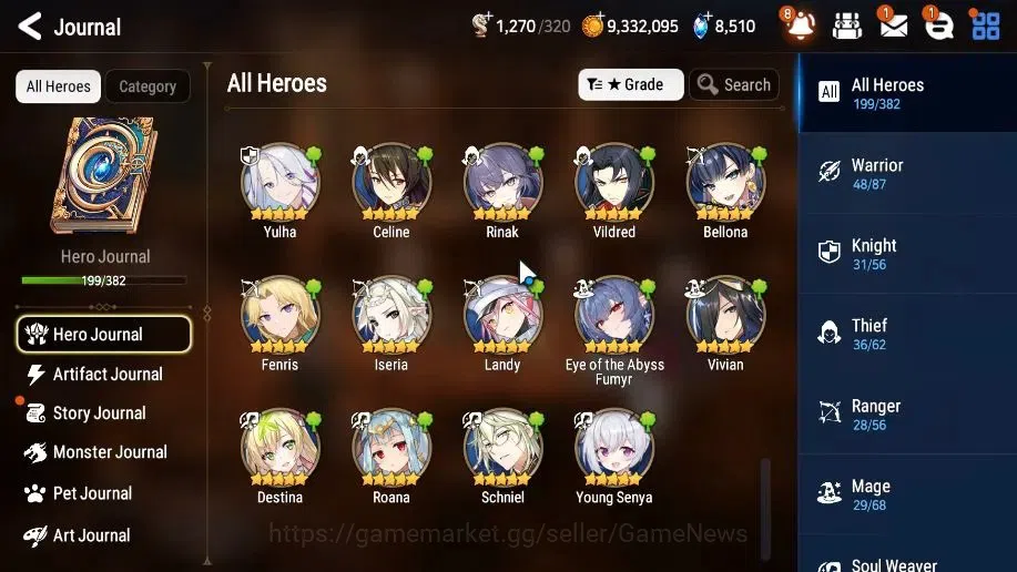 Epic Seven Accounts High-End GLOBAL UnVerif|20 ML(LOT Scales,Salome,Belian,LC Bellona,etc)+PByblis+Art,Rinak,Etc|AUTO WB 11