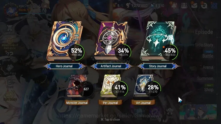 Epic Seven Accounts High-End GLOBAL UnVerif|20 ML(LOT Scales,Salome,Belian,LC Bellona,etc)+PByblis+Art,Rinak,Etc|AUTO WB 3