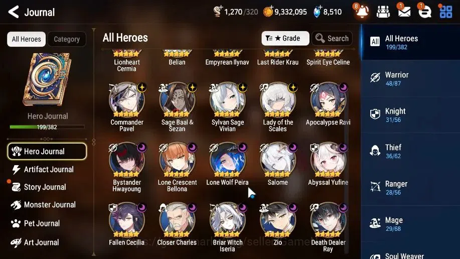 Epic Seven Accounts High-End GLOBAL UnVerif|20 ML(LOT Scales,Salome,Belian,LC Bellona,etc)+PByblis+Art,Rinak,Etc|AUTO WB 7
