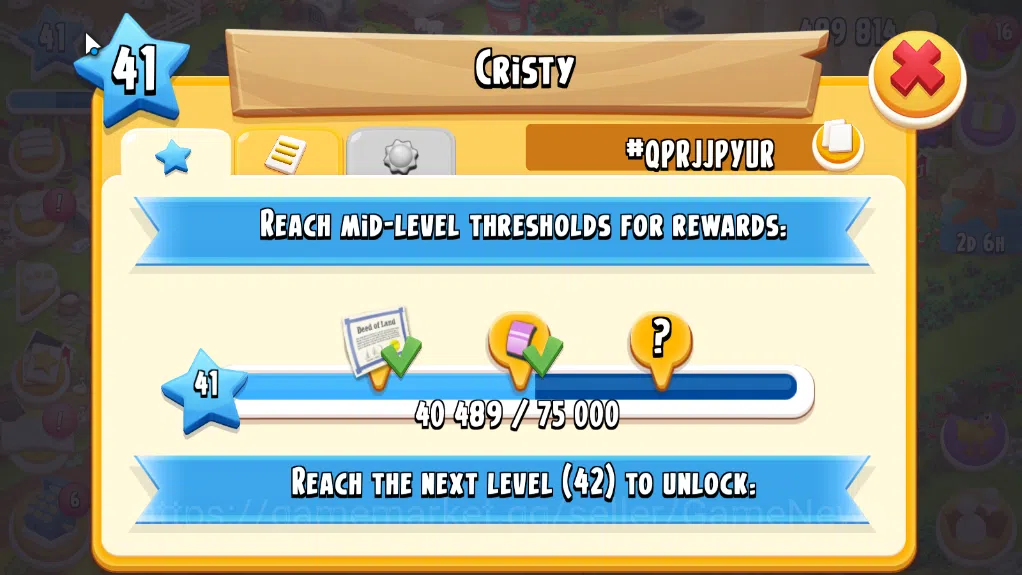 Hay Day Accounts Level 41| Barn Storage 1100 + Silo Storage 625 | 489k Coins,25 Dm |CN ON|Log Supercell ID|Take Email|Check 10