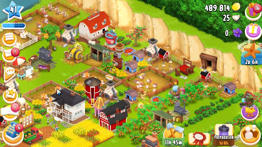 Hay Day Accounts Level 41| Barn Storage 1100 + Silo Storage 625 | 489k Coins,25 Dm |CN ON|Log Supercell ID|Take Email|Check 2
