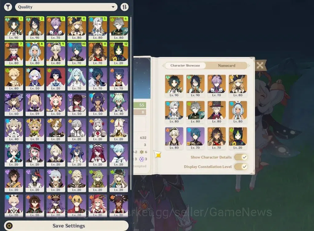 Genshin Impact Accounts End Game 2