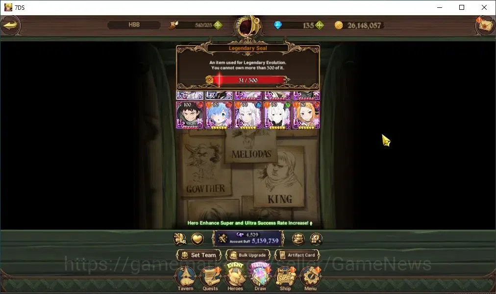 The Seven Deadly Sins: Grand Cross Accounts Global|5,1M CC|135 DM|31 LS|6 LR+8 UR+Collab FireF image 5