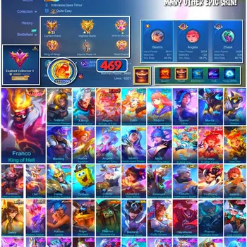 Mobile Legends: Bang Bang Collector #3794 469 Skins | Legend Franco | Collector Natali image 1
