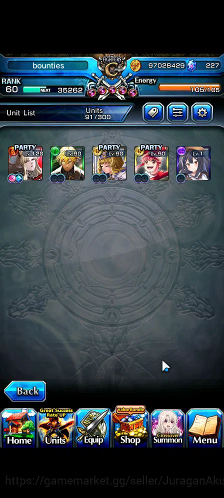 Grand Summoners Accounts Global|Rank 60|5 Ascend|Verzard Pursuer,War Hero F image 4