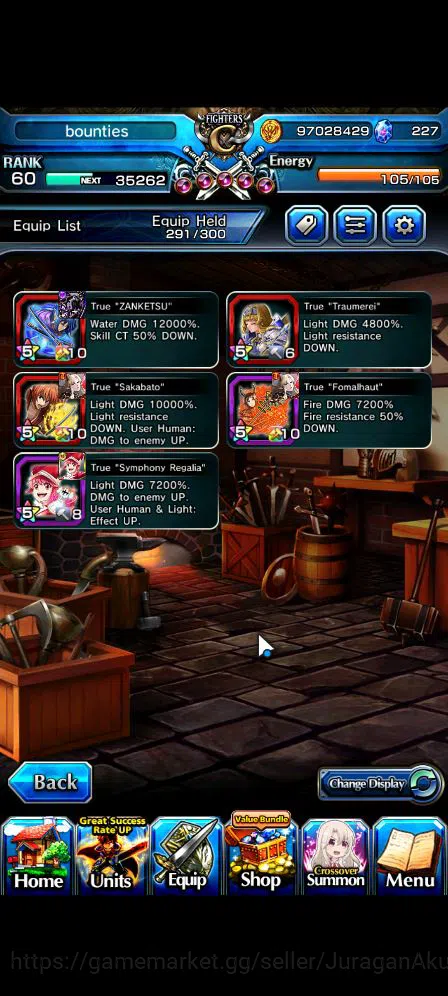 Grand Summoners Accounts Global|Rank 60|5 Ascend|Verzard Pursuer,War Hero F image 5