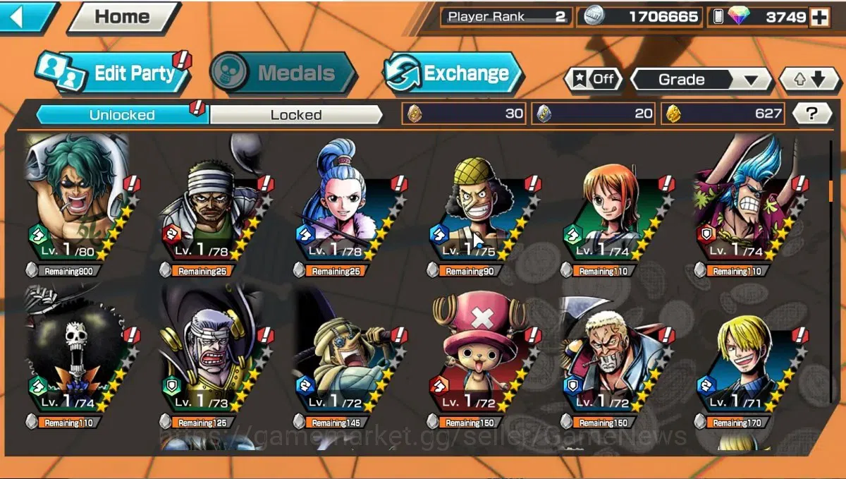 One Piece Bounty Rush Accounts Global| Starter |Ready Gacha 3,7K Rainbow Diamond| image 9