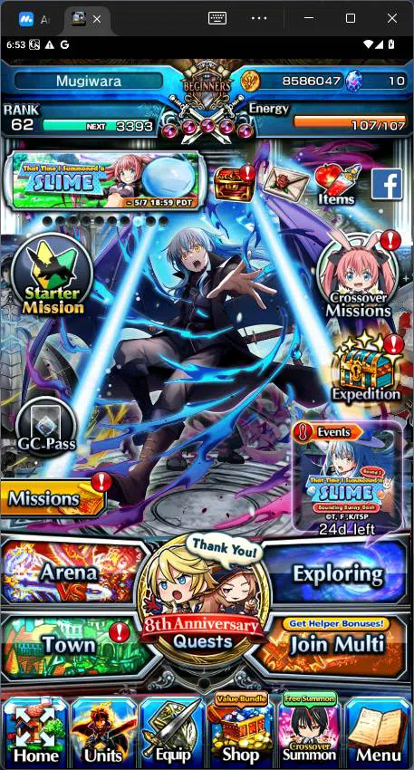 GLOBAL|13 Ascend|Rank 62|S Miyu,Chloe TW,Rimuru TW,Sunraku,Index,LM Islid,Narberal,DIablo TW,etc|Check SS|GS194B Grand Summoners Others GLOBAL|13 Ascend|Rank 62|S Miyu,Chloe TW,Rimuru TW image 1