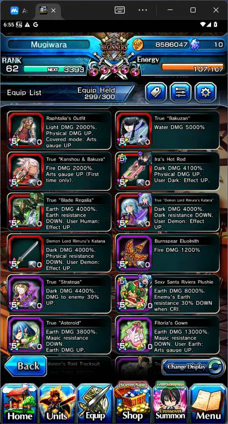 Grand Summoners Accounts Others GLOBAL|13 Ascend|Rank 62|S Miyu,Chloe TW,Rimuru TW,Sunraku,Index,LM Islid,Narberal,DIablo 9