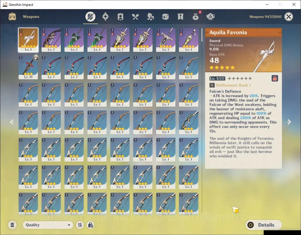 Genshin Impact Accounts ASIA|AR 35|1 Limited + 1 (*5 Weapon)| Mavuika |Aqu image 3