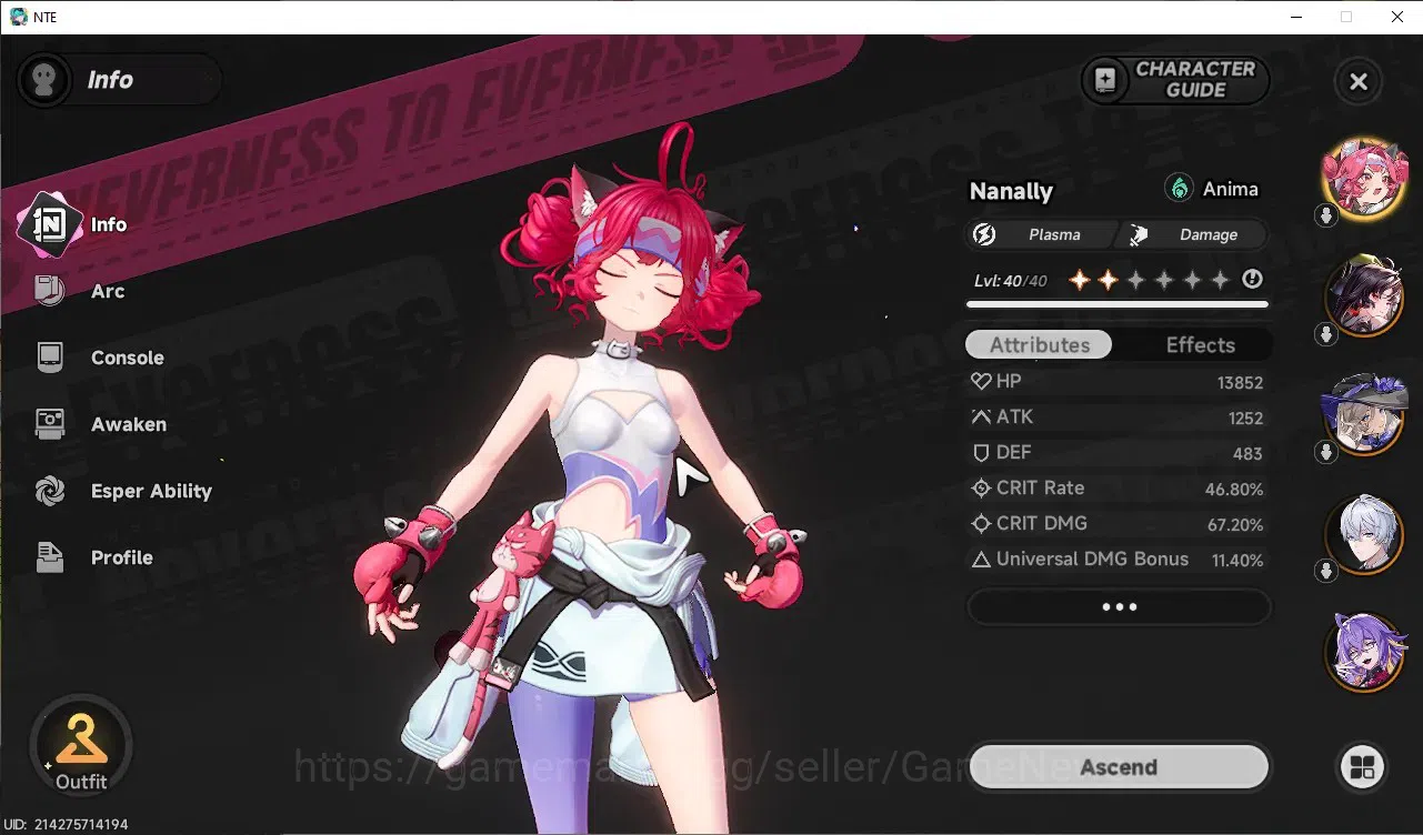 Neverness to Everness Accounts GLOBAL ASIA|HL 37|TL 19|7 S-Class Nanally+Skin,Hot image 3
