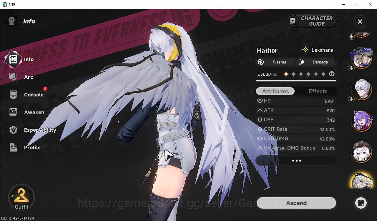 Neverness to Everness Accounts GLOBAL ASIA|HL 37|TL 19|7 S-Class Nanally+Skin,Hot image 9