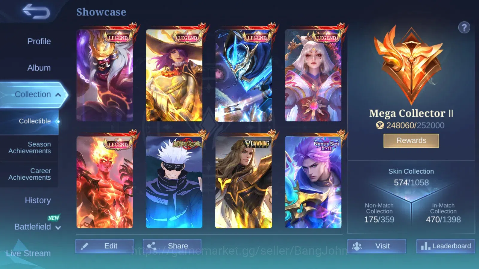 Mobile Legends: Bang Bang Accounts Hero 131|Skin 574 Legend Franco Lesley GS Lunox Va image 2