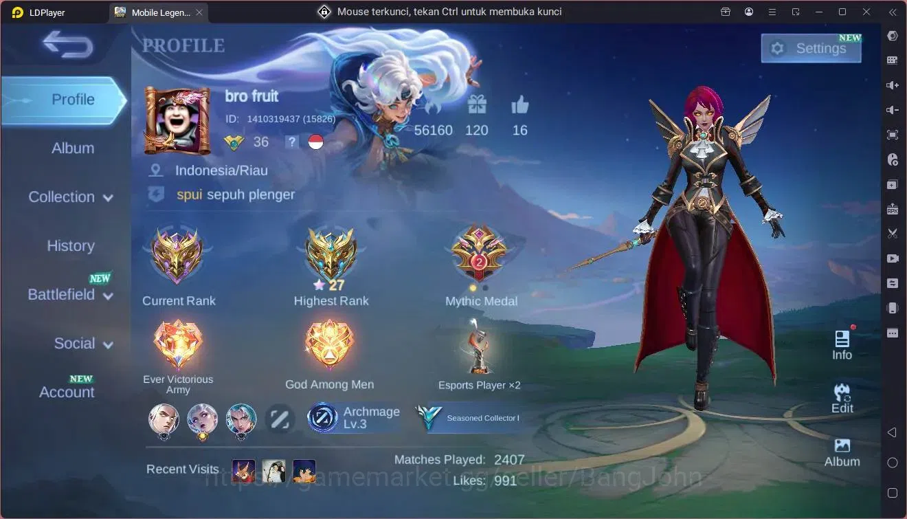 Mobile Legends: Bang Bang Accounts Global|Hero|85|Skin 95|Seasoned|Spongebob Cyclops| image 18
