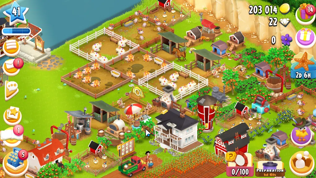 Hay Day Accounts Level 41| Barn Storage 1100 + Silo Storage 625 | 203k Coins,22 Dm |CN ON|Log Supercell ID|Take Email|Check 1