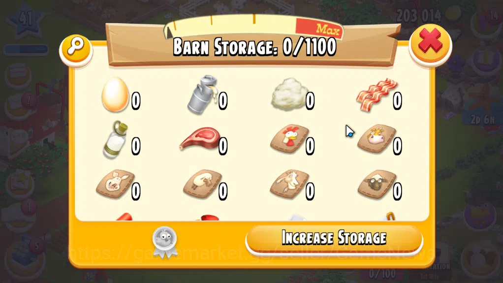 Hay Day Accounts Level 41| Barn Storage 1100 + Silo Storage 625 | 203k Coins,22 Dm |CN ON|Log Supercell ID|Take Email|Check 12