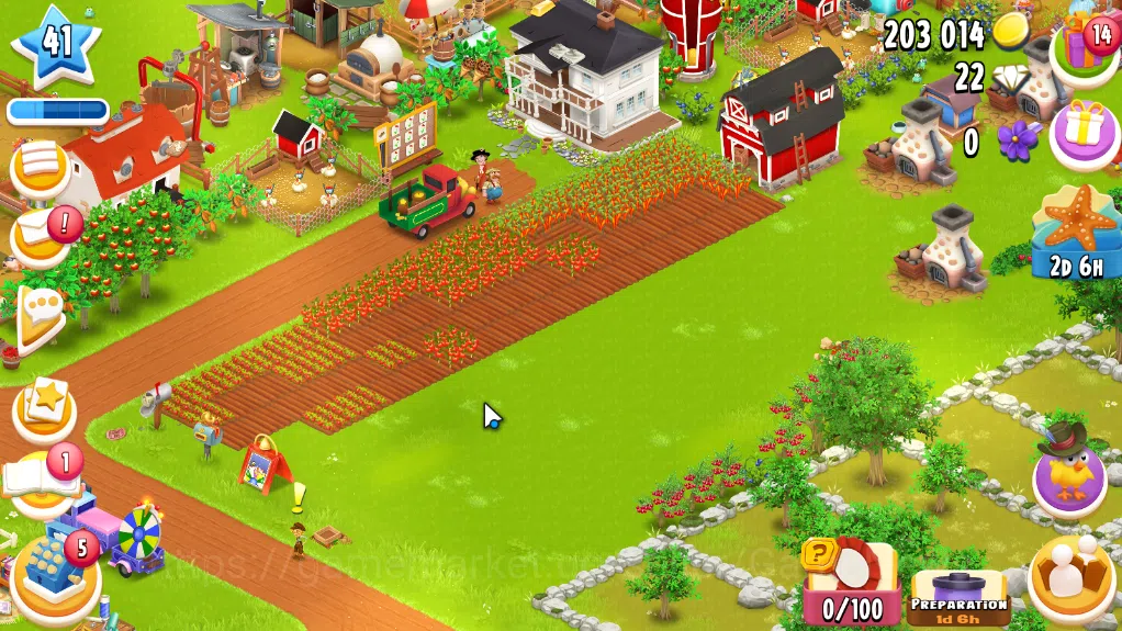 Hay Day Accounts Level 41| Barn Storage 1100 + Silo Storage 625 | 203k Coins,22 Dm |CN ON|Log Supercell ID|Take Email|Check 3