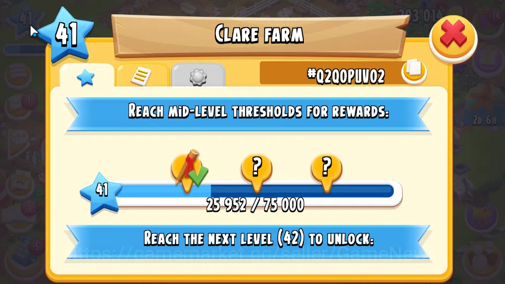 Hay Day Accounts Level 41| Barn Storage 1100 + Silo Storage 625 | 203k Coins,22 Dm |CN ON|Log Supercell ID|Take Email|Check 7