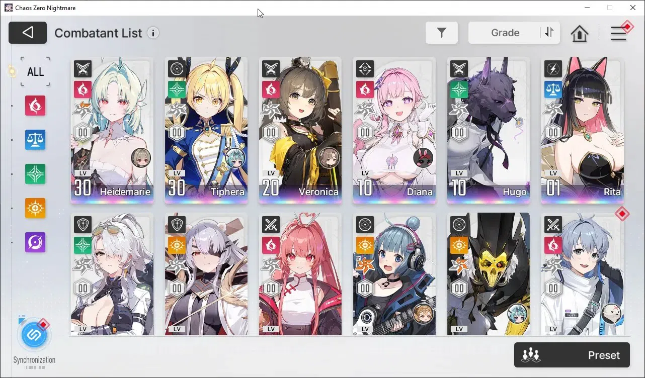 Chaos Zero Nightmare Accounts Asia Lv54 | Heidemarie EM2, MeiLin, Tiphera, Veron image 4