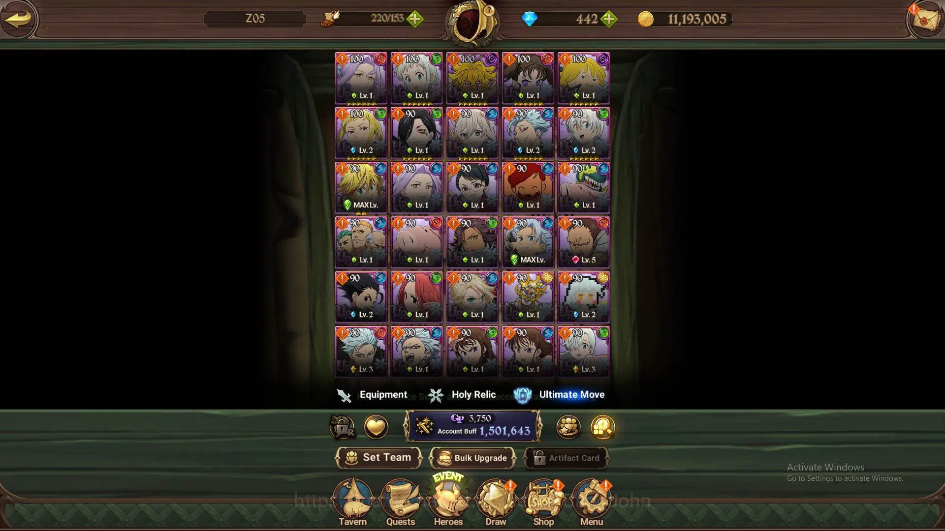 The Seven Deadly Sins: Grand Cross Accounts Others GLOBAL|1.5m CC|DM 442|UR Mernor,WK.Gowther,DK.Meliodas,etc|Take 8