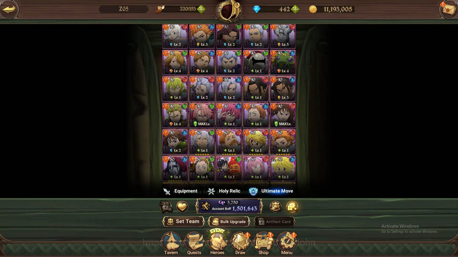 The Seven Deadly Sins: Grand Cross Accounts Others GLOBAL|1.5m CC|DM 442|UR Mernor,WK.Gowther,DK.Meliodas,etc|Take 9