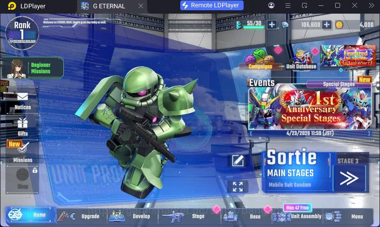 SD Gundam G Generation ETERNAL Accounts Global Rank 1 | FreshStory | 106+K Diamond, Selector Banner On, 8Gundam SSR+ 1Supp 6