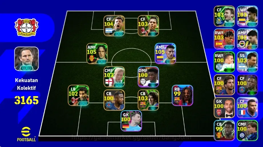 eFootball Accounts Legends & Iconic Players Android|PW3165|JamesRodriguezShowT,FrancescoTottiEpic,Carles Puyol Epic,Paul 1