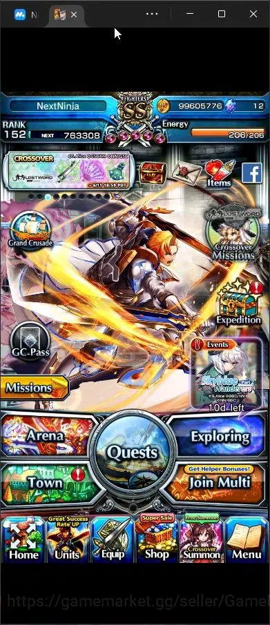 Grand Summoners Accounts Global|1 Sp Art|Rank 152|37 Ascend+10 TW|(Beta,Sha image 1