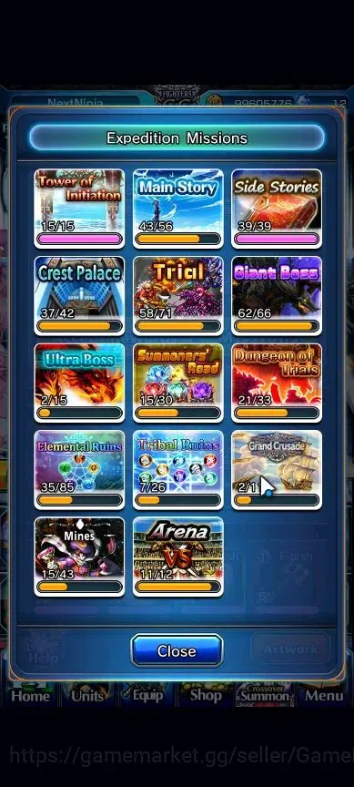Grand Summoners Accounts Global|1 Sp Art|Rank 152|37 Ascend+10 TW|(Beta,Sha image 11