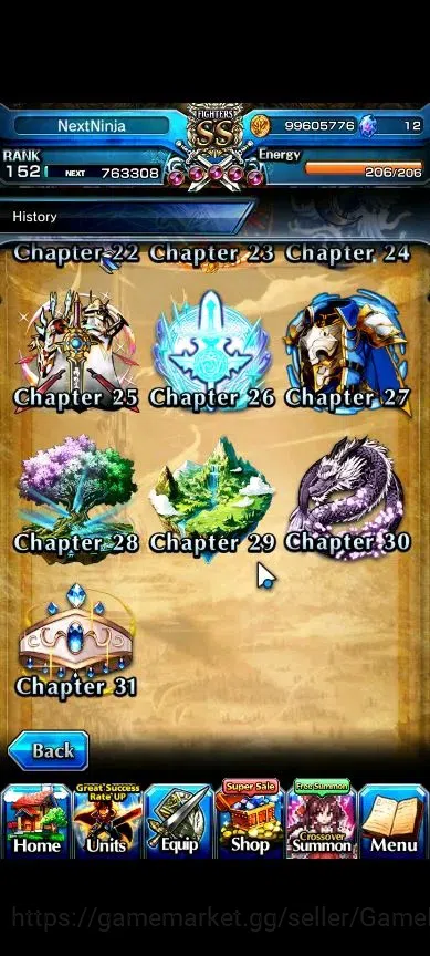 Grand Summoners Accounts Global|1 Sp Art|Rank 152|37 Ascend+10 TW|(Beta,Sha image 13