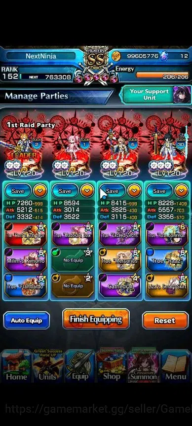 Grand Summoners Accounts Global|1 Sp Art|Rank 152|37 Ascend+10 TW|(Beta,Sha image 4