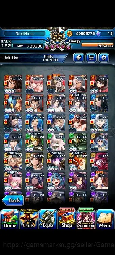 Grand Summoners Accounts Global|1 Sp Art|Rank 152|37 Ascend+10 TW|(Beta,Sha image 5