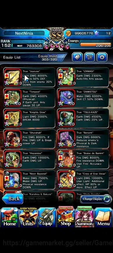 Grand Summoners Accounts Global|1 Sp Art|Rank 152|37 Ascend+10 TW|(Beta,Sha image 7