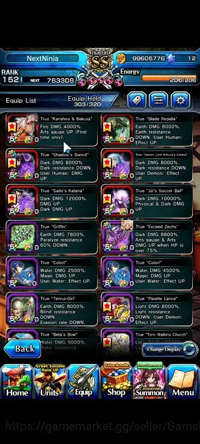 Grand Summoners Accounts Global|1 Sp Art|Rank 152|37 Ascend+10 TW|(Beta,Sha image 8