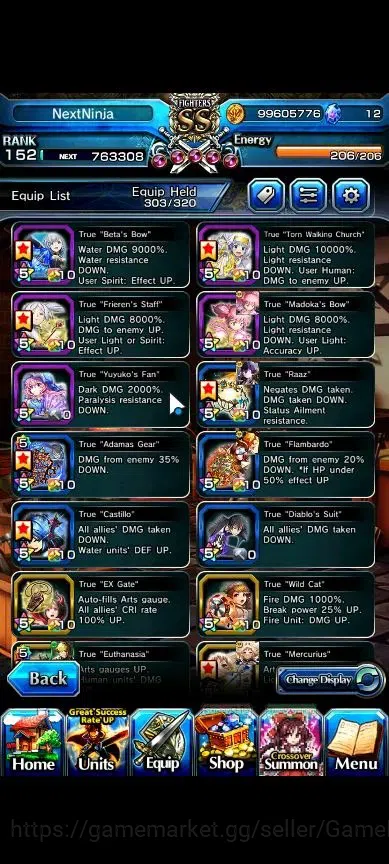 Grand Summoners Accounts Global|1 Sp Art|Rank 152|37 Ascend+10 TW|(Beta,Sha image 9