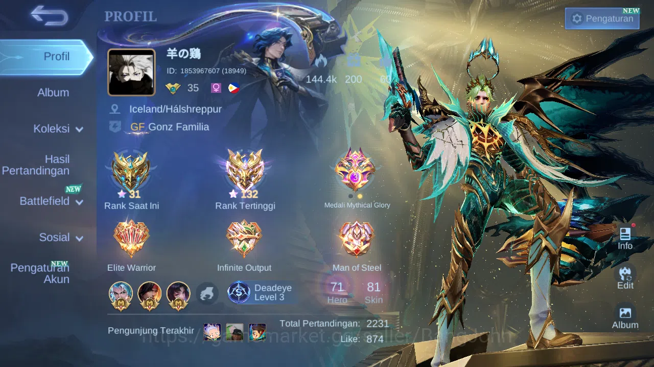 Mobile Legends: Bang Bang Others Hero 71 Skin 81 | Prime Granger | Create Luoyi | L image 1