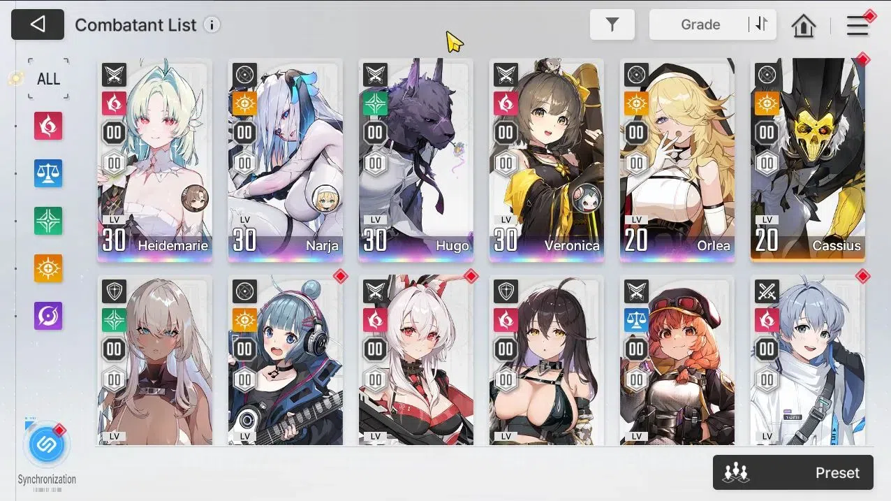 Chaos Zero Nightmare Accounts GLOBAL Lv 31|5 SSR[Heidemarie,Narja,Orlea,Veronica image 3